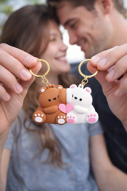 Étreinte Lumè™ — Magnetic Couple Bear Keychains
