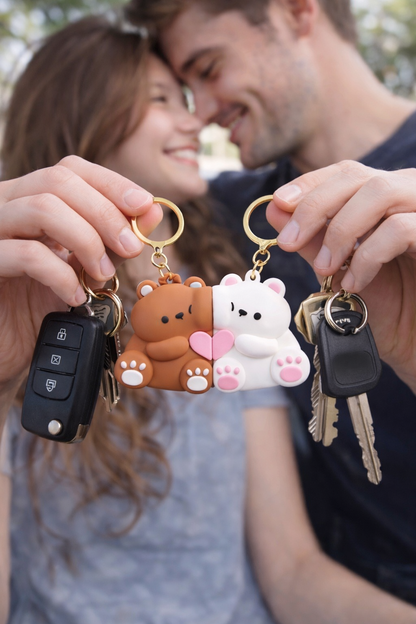 Étreinte Lumè™ — Magnetic Couple Bear Keychains