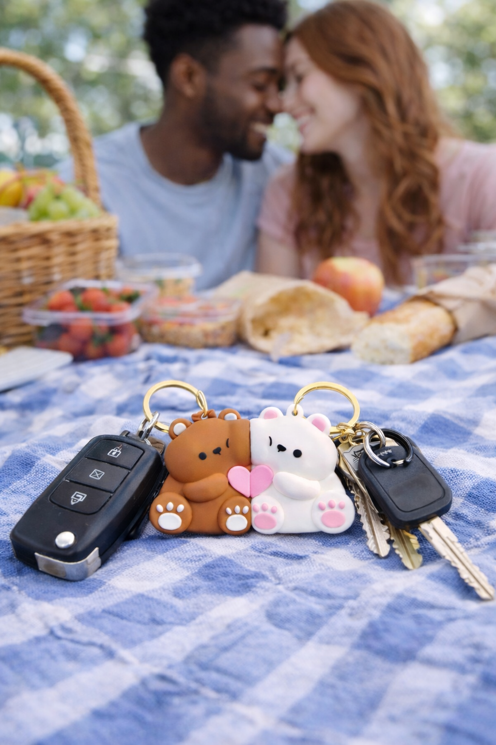 Étreinte Lumè™ — Magnetic Couple Bear Keychains